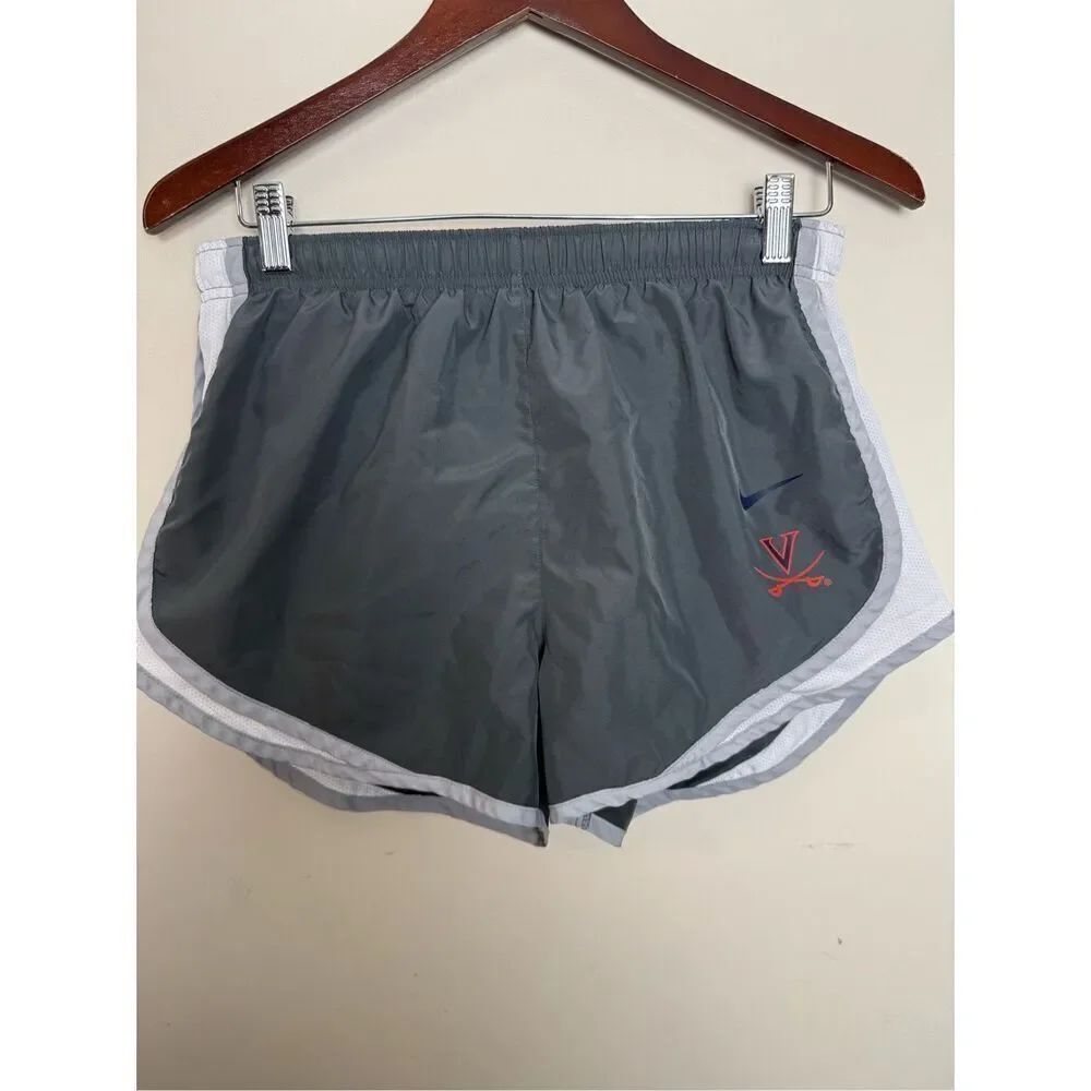 Nike UVA Virginia Cavaliers Shorts Womens Medium Gray 4” Lined Running Track Tra
